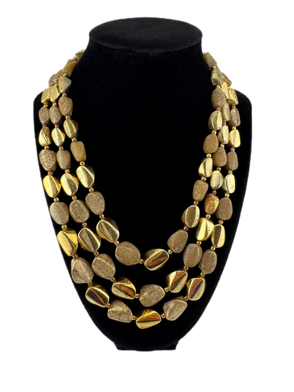 Vintage Mid-Century Triple Strand Necklace